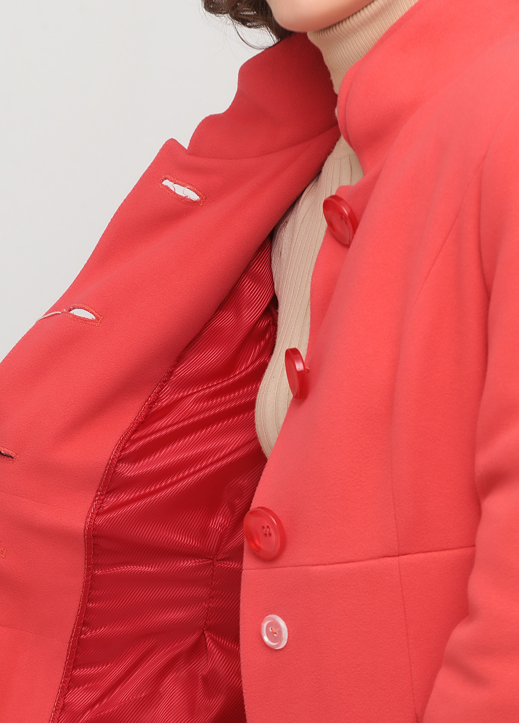 Рожеве демісезонне Пальто однобортне Nina Vladi