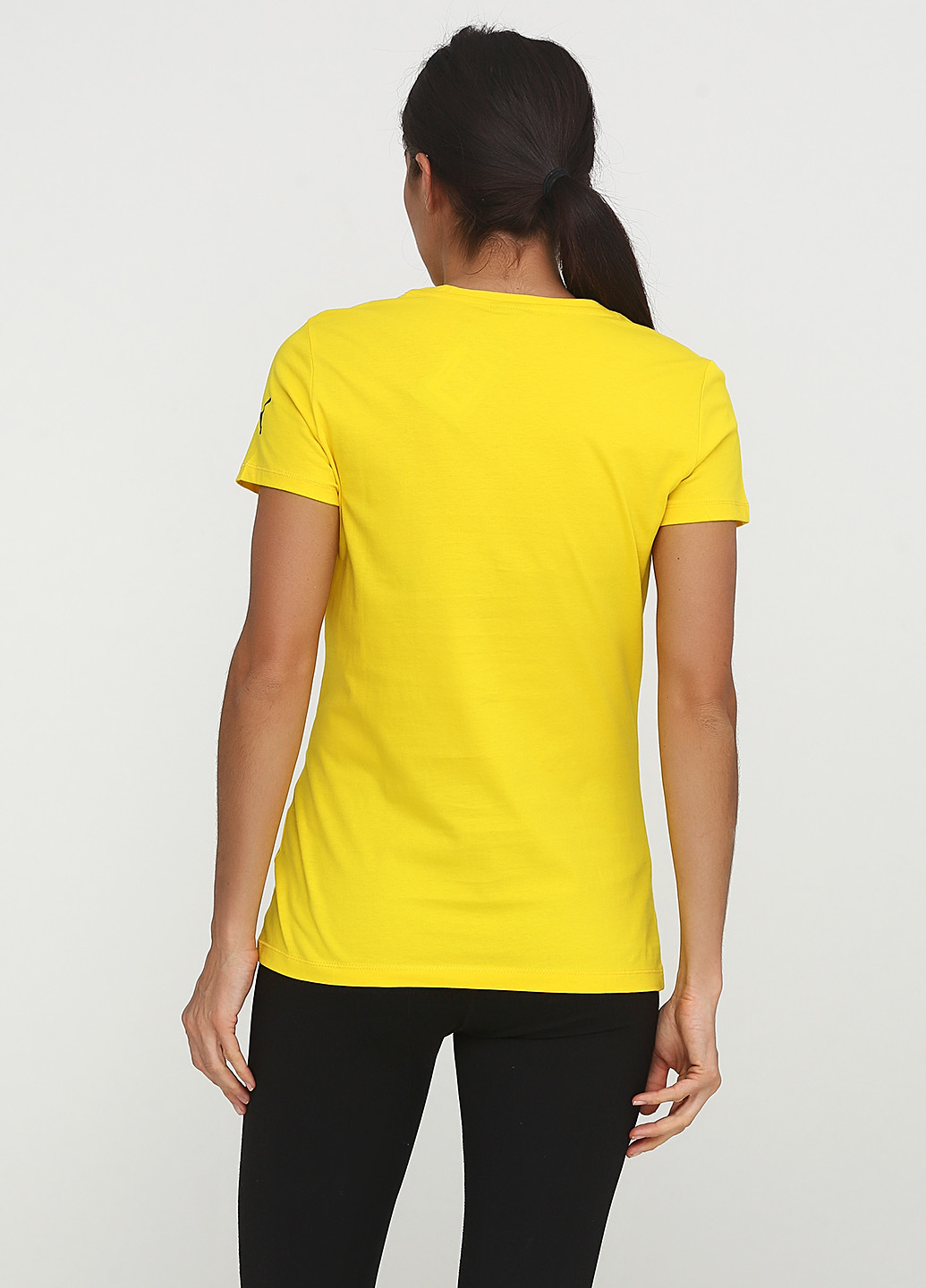 Желтая летняя футболка с коротким рукавом Puma