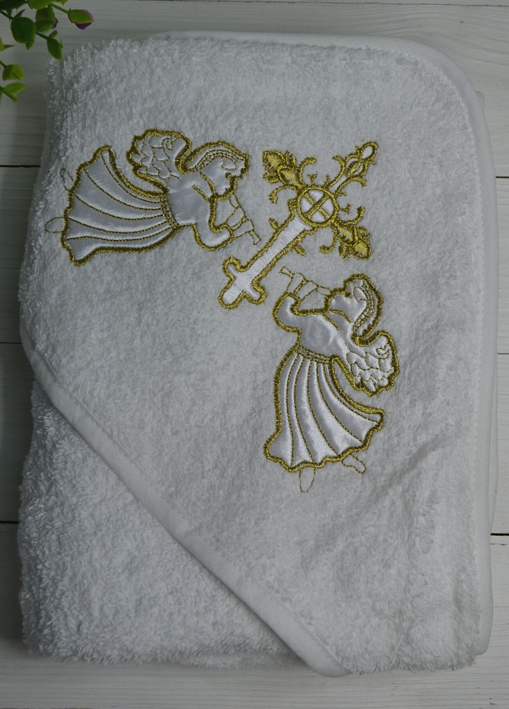 Махровое полотенце-крыжма с уголком, 95х95 см Turkish Home Basic однотонная белая
