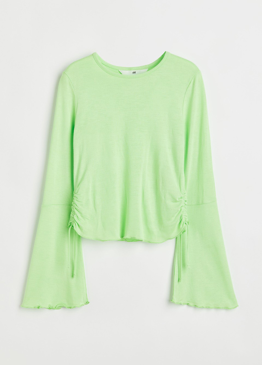 Светло-зеленый демисезонный кэжуал лонгслив H&M однотонный
