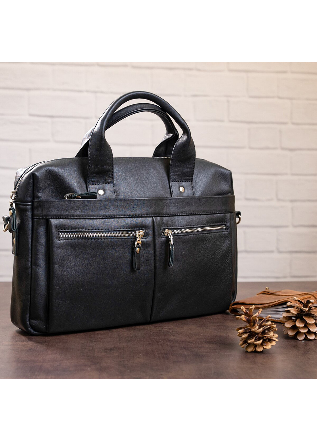 Мужская кожаная сумка 38х26х7-10 см Shvigel (229459989)