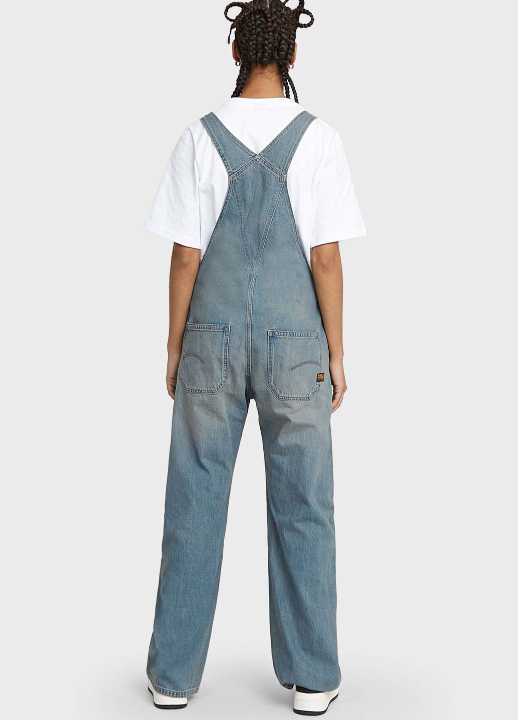 Комбинезон G-Star Raw комбинезон-брюки однотонный синий денил хлопок