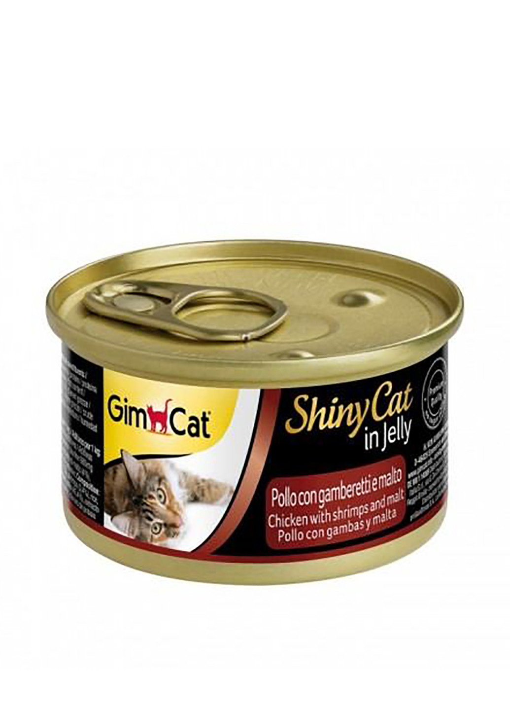 М'ясні консерви Shiny Cat k Курка, креветка та мальт, 70 г GimCat (251339050)