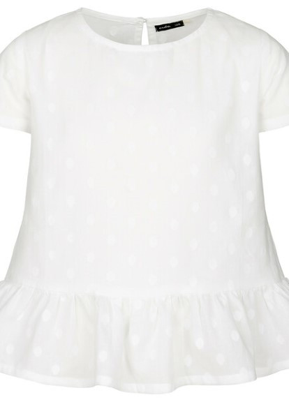 Белая в горошек блузка Endo летняя