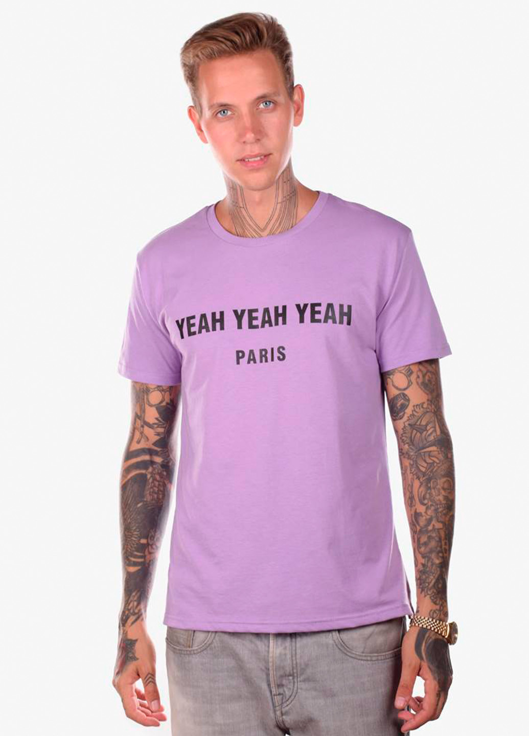 Сиреневая футболка мужская yeah сиреневый Power Футболки