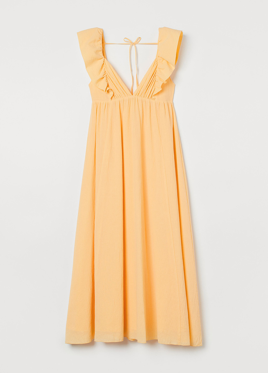 Светло-оранжевое кэжуал платье клеш H&M однотонное