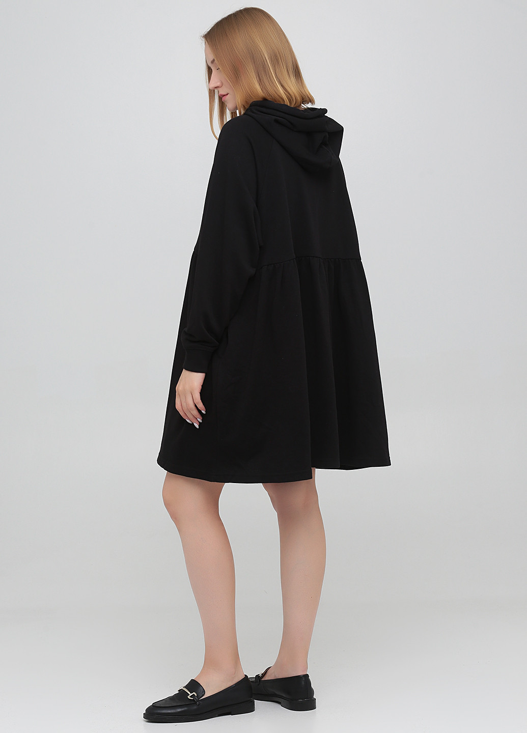 Черное кэжуал платье платье-худи Monki однотонное