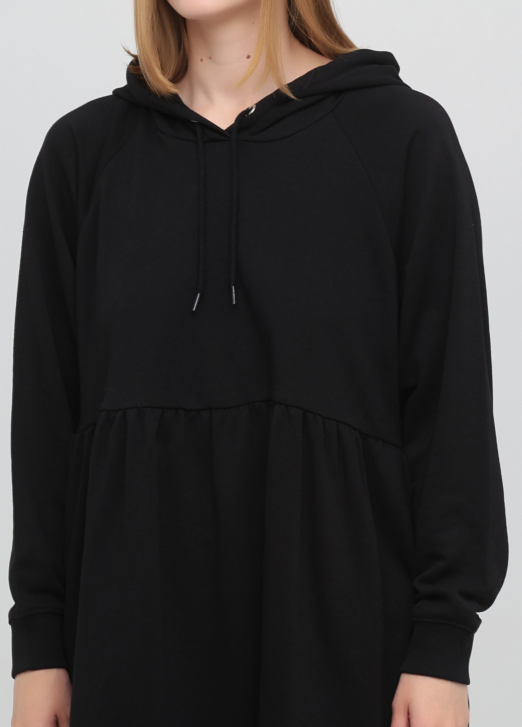 Черное кэжуал платье платье-худи Monki однотонное
