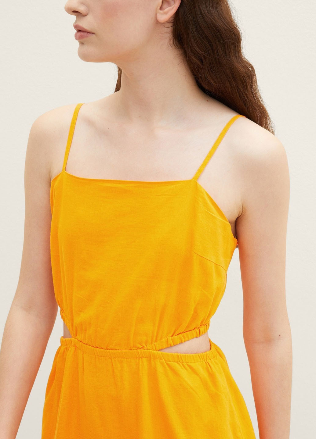 Оранжевое кэжуал платье Tom Tailor однотонное