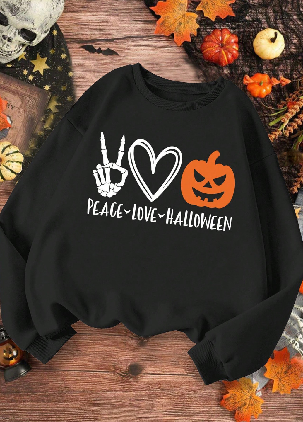 SHEIN свитшот рисунок черный кэжуал полиэстер