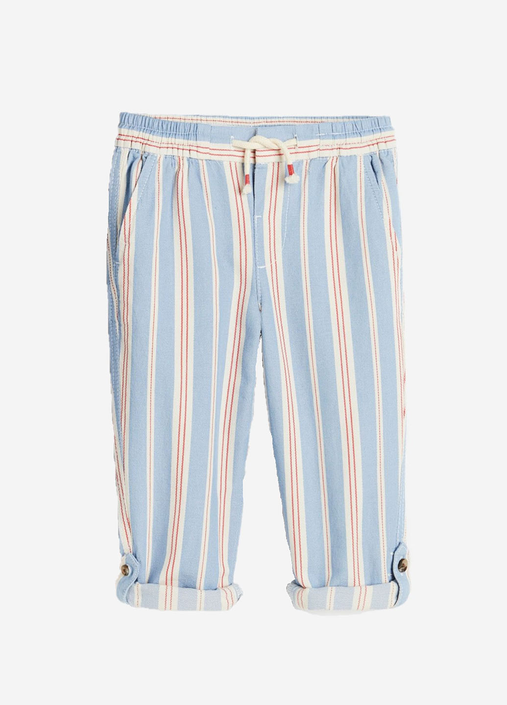 Голубые кэжуал летние брюки прямые H&M