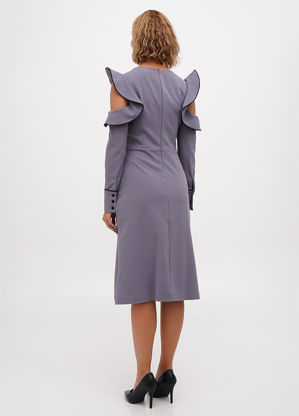 Серое кэжуал платье Sassofono однотонное