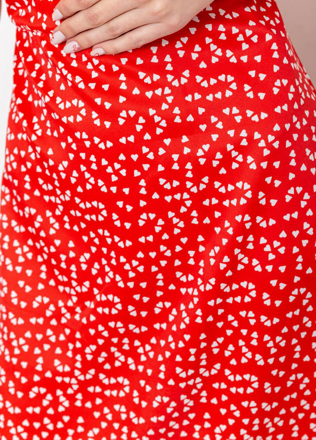 Красное кэжуал платье клеш Ager сердечки
