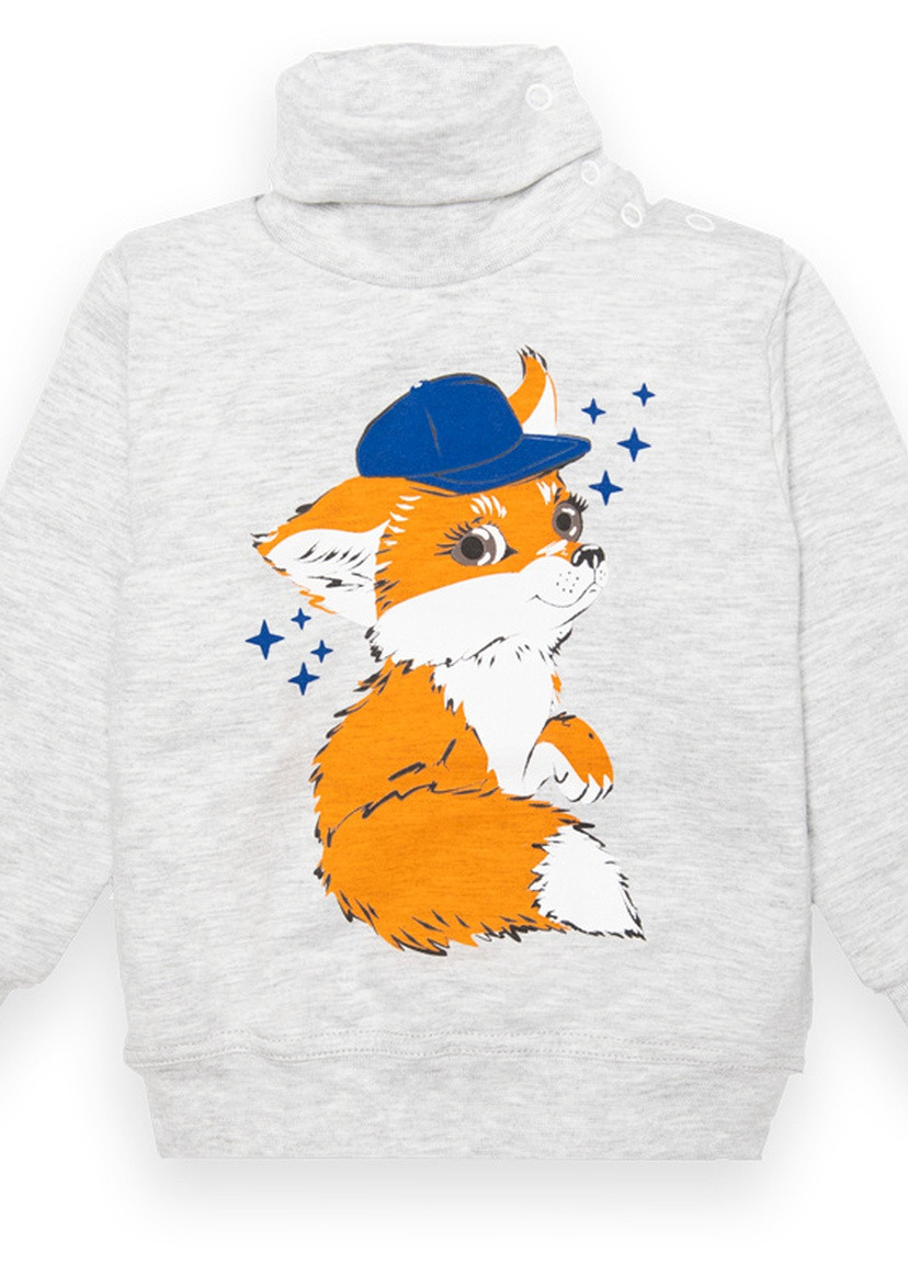 Серый демисезонный детский свитер для мальчика sv-22-2-6 *fox* Габби