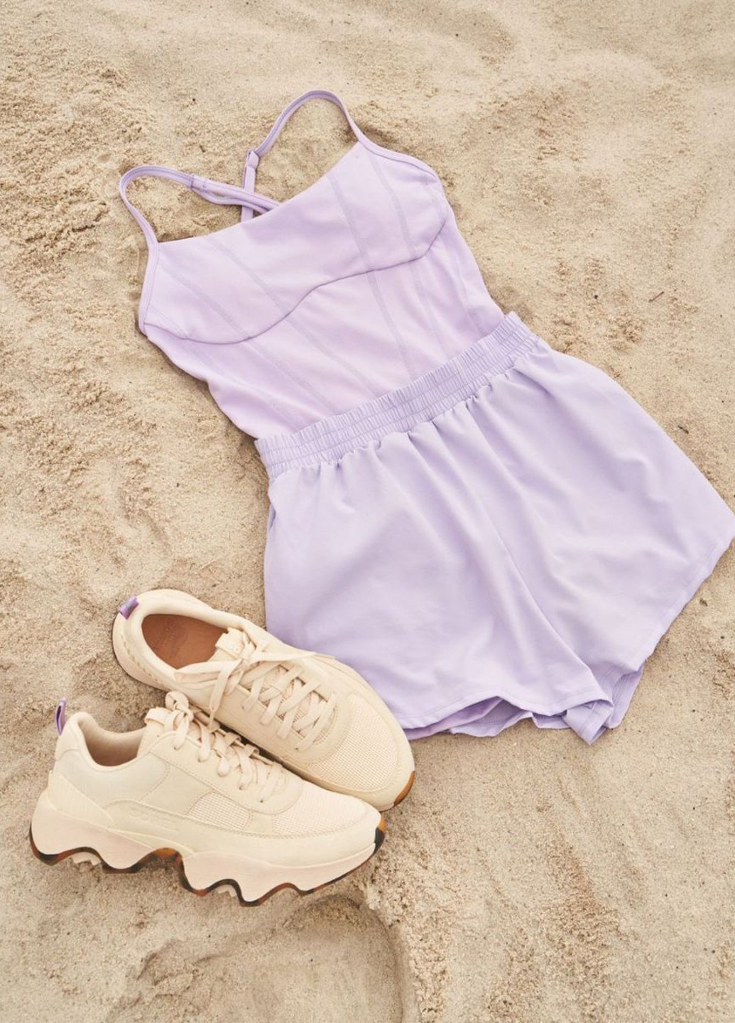 Комбинезон Victoria's Secret комбинезон-шорты однотонный сиреневый спортивный полиэстер