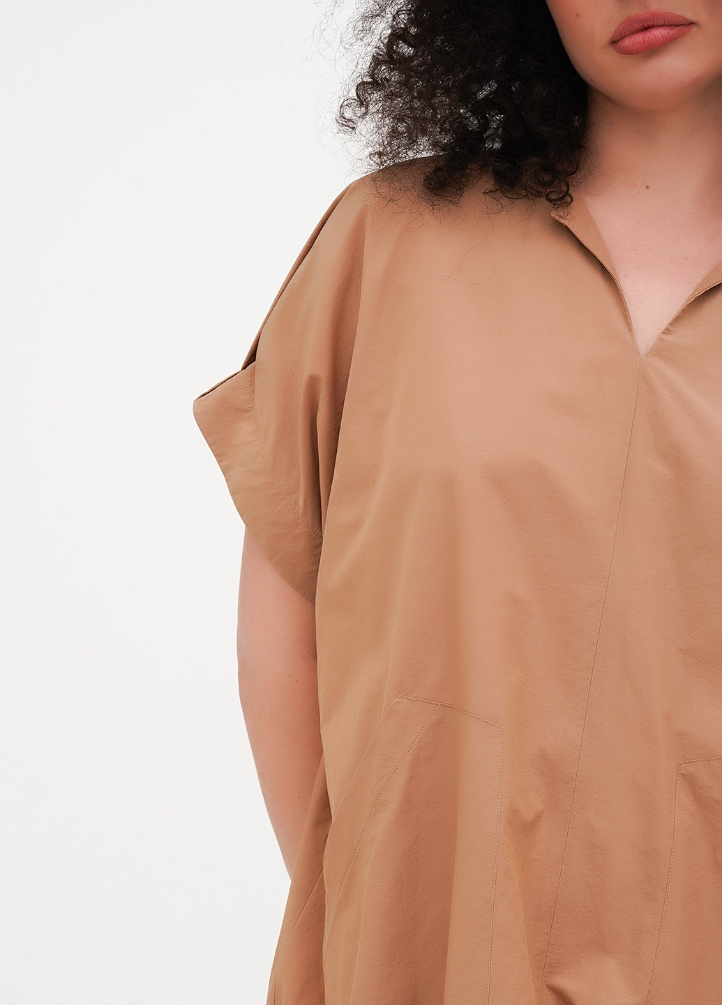 Бежевое кэжуал платье а-силуэт Babylon однотонное