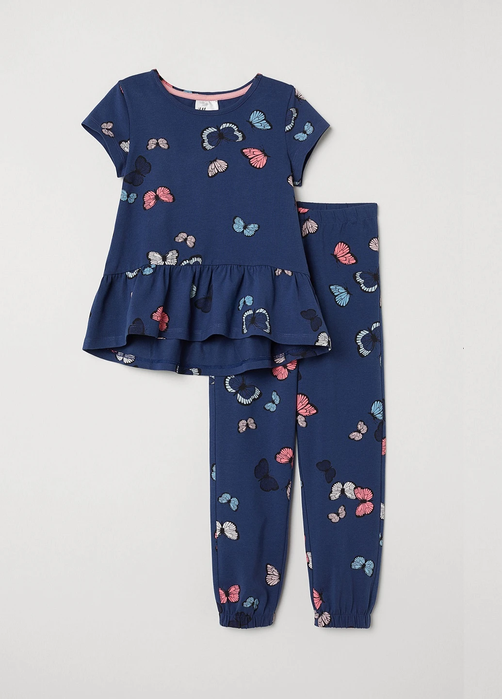 Синяя всесезон пижама (футболка, брюки) H&M