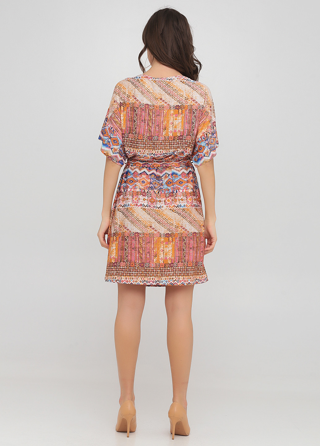 Комбинированное кэжуал платье платье-футболка PDK с орнаментом