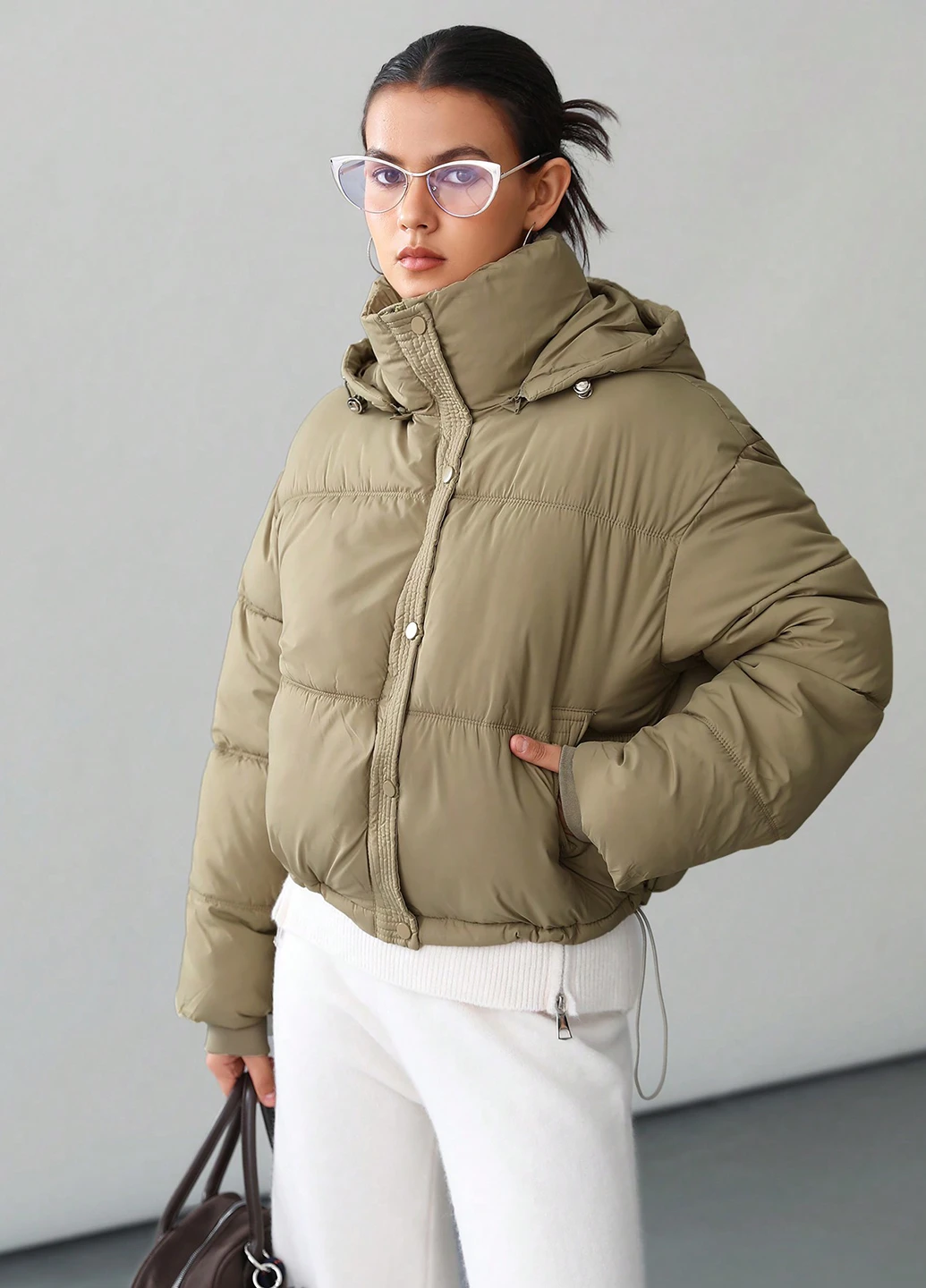 Оливкова зимня куртка SHEIN