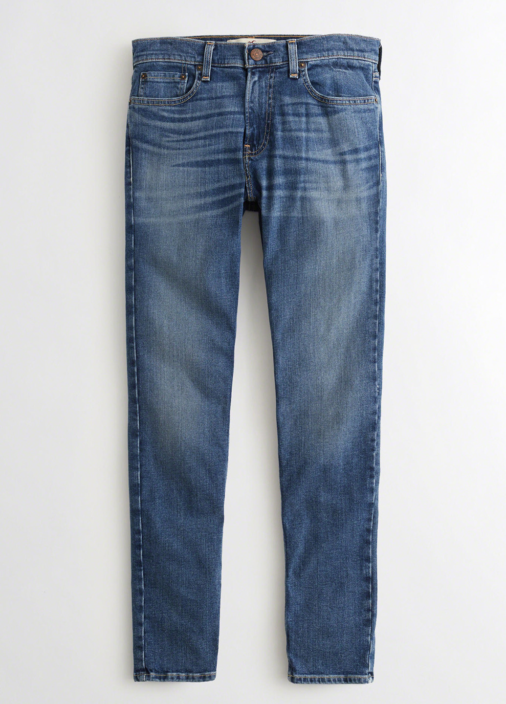 Синие демисезонные со средней талией джинсы Hollister