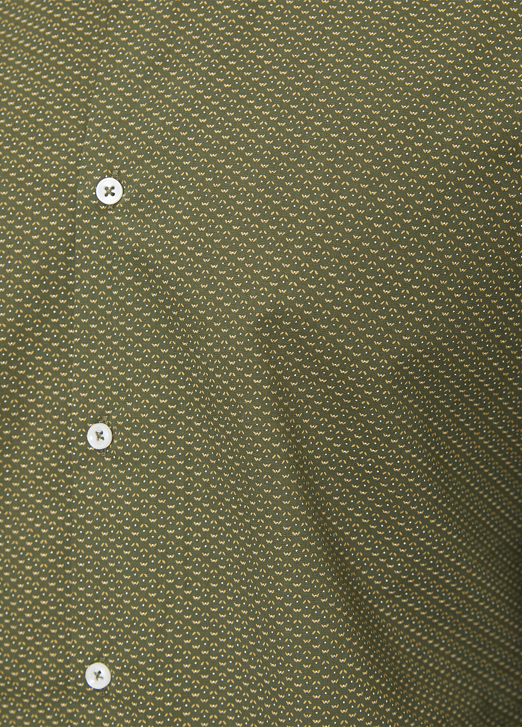 Оливковковая (хаки) кэжуал рубашка с геометрическим узором KOTON