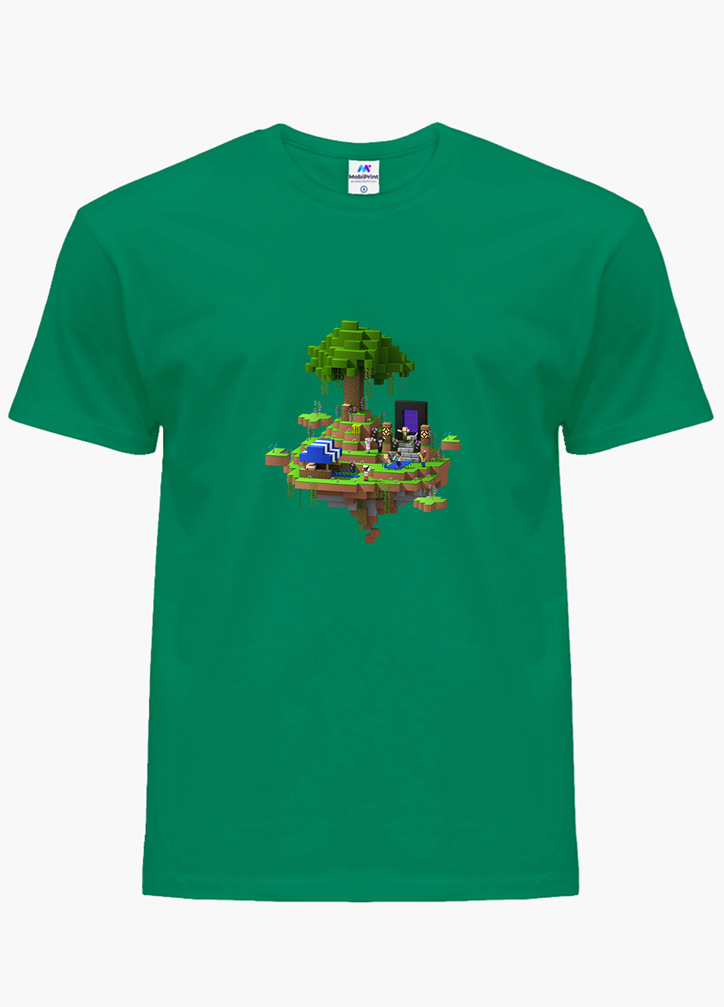 Зеленая демисезонная футболка детская майнкрафт (minecraft)(9224-1177) MobiPrint