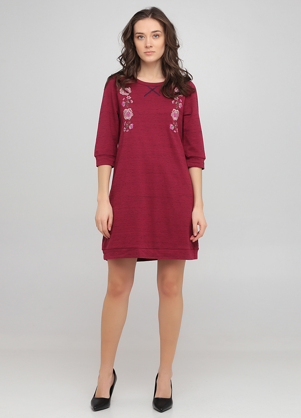 Светло-бордовое кэжуал платье платье-свитшот Francesca's меланжевое