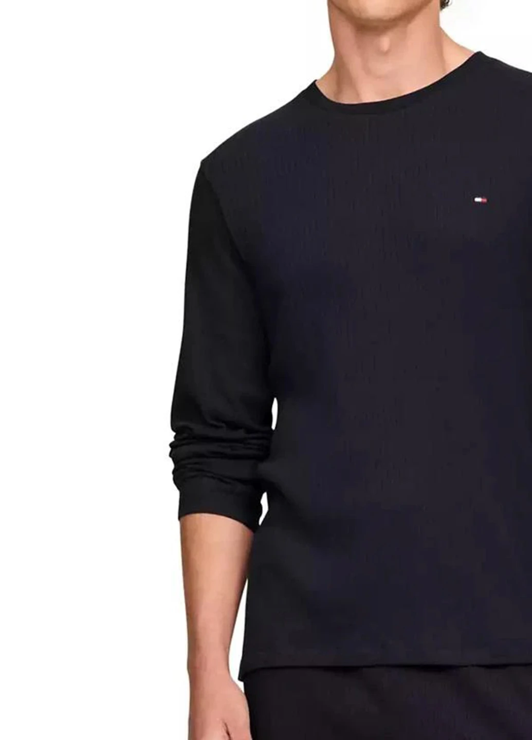 Синий демисезонный домашний лонгслив Tommy Hilfiger с логотипом