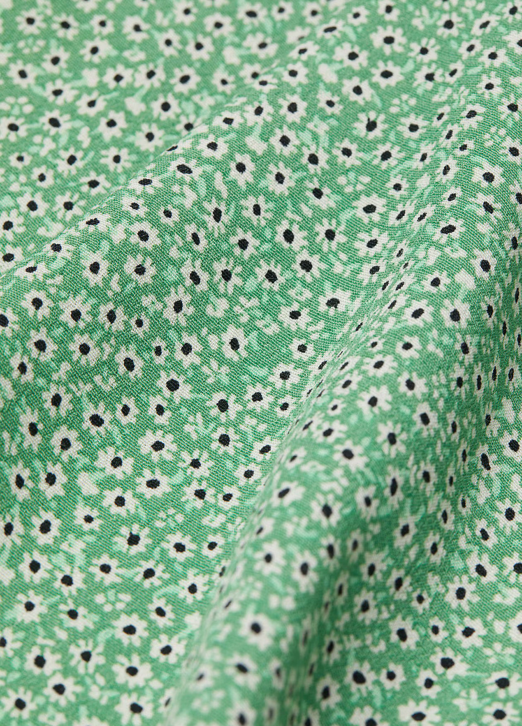 Зеленая кэжуал цветочной расцветки юбка H&M а-силуэта (трапеция)