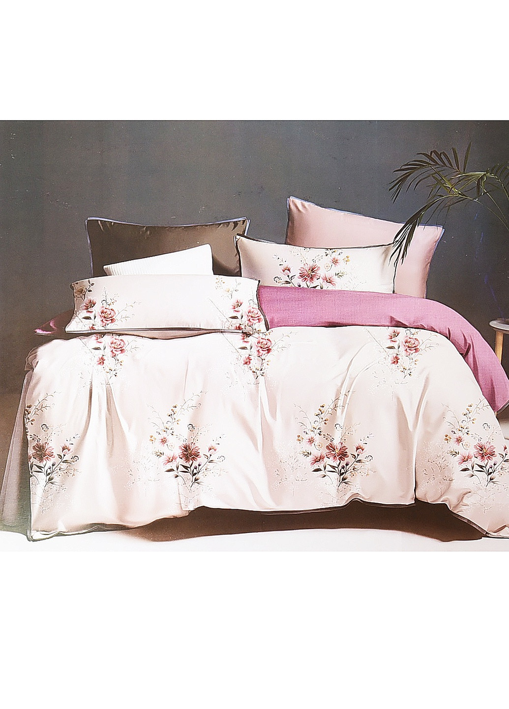 Комплект постельного белья цветочным принтом полуторка Let's Shop (256547932)