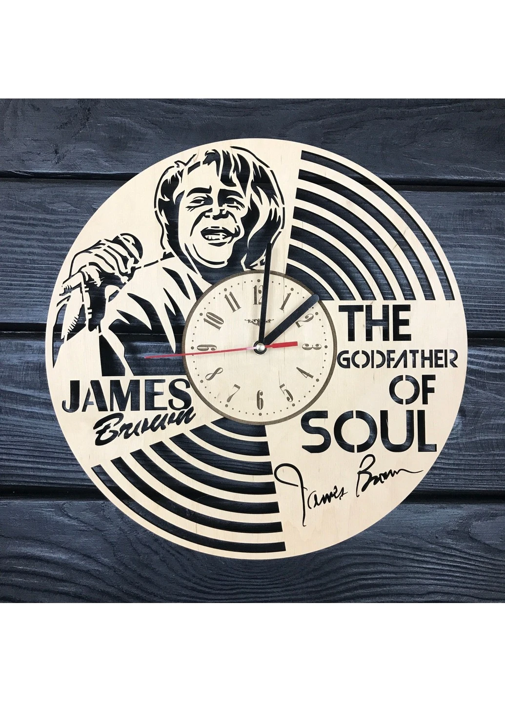 Необычные настенные часы из дерева «James Brown» 7Arts (253566668)