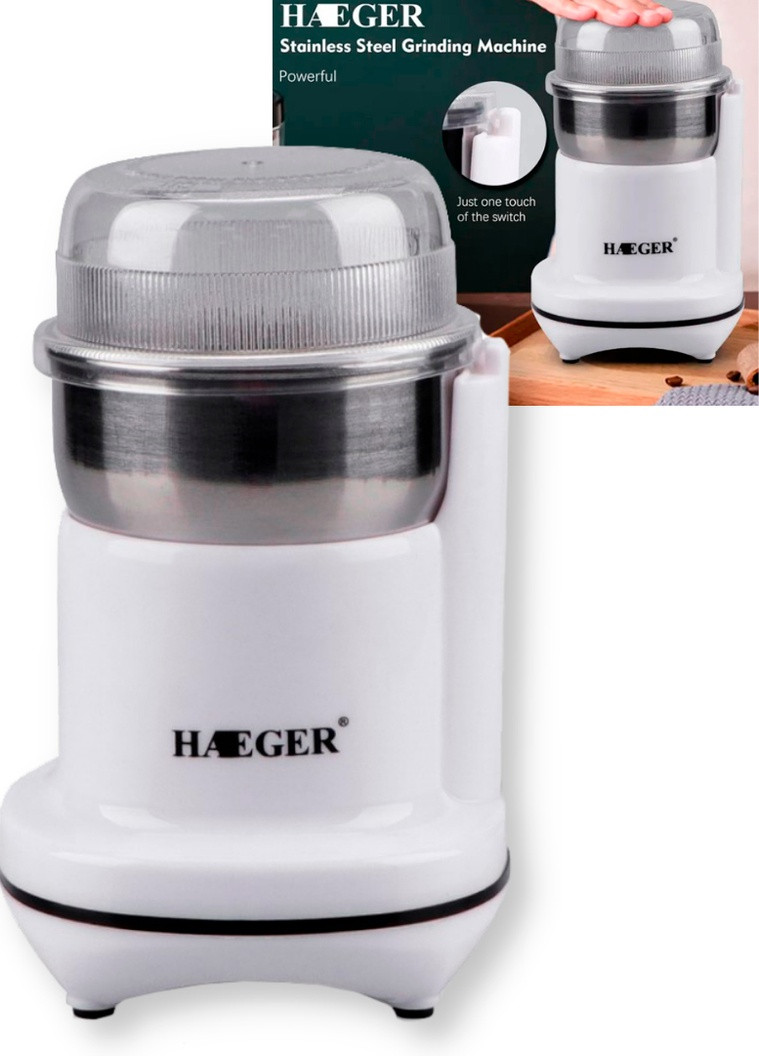 Кофемолка роторная для дома 150 г Haeger HG-7119 белая 250W (HG-7119_281) No Brand (253495447)