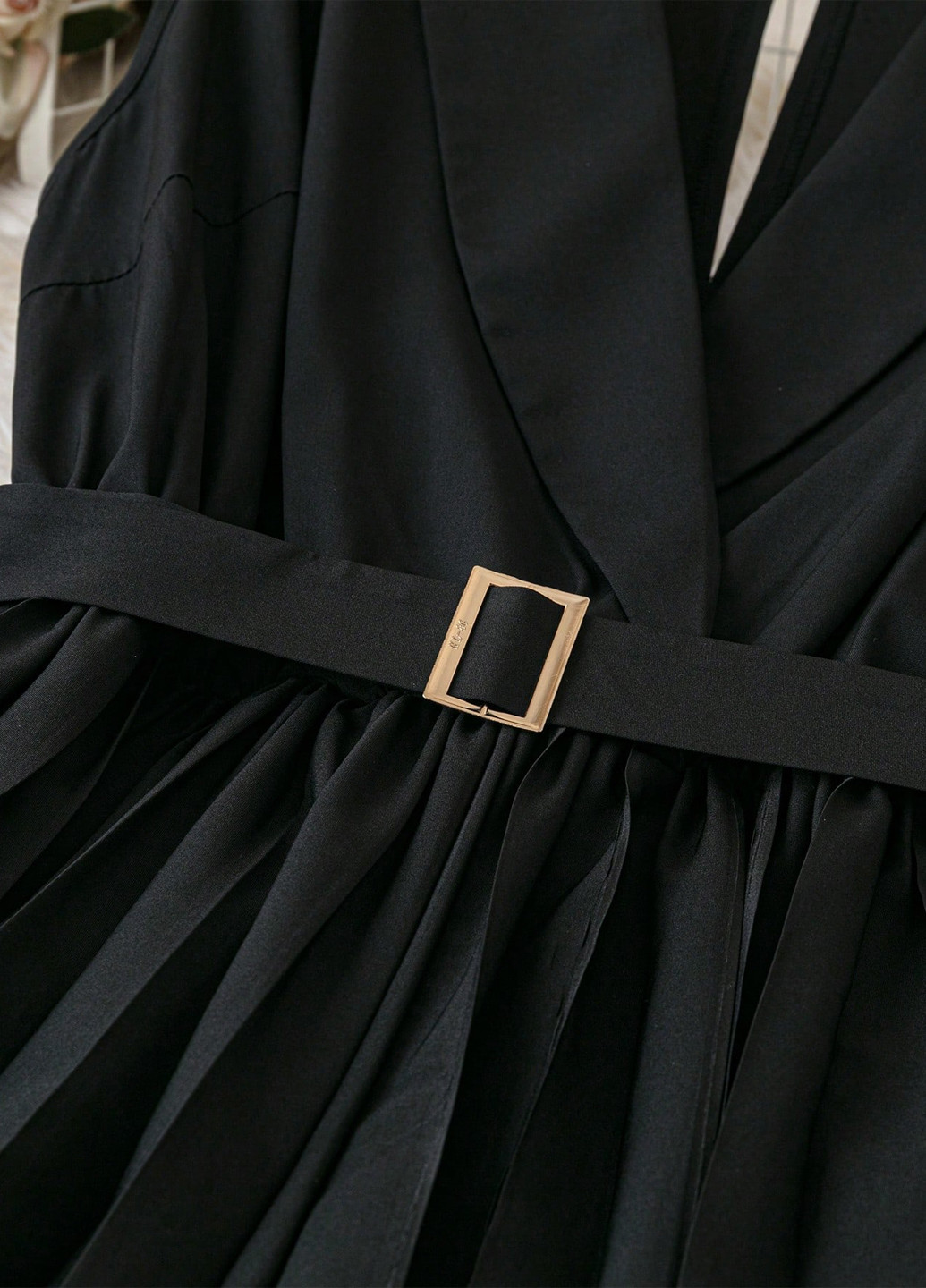 Комбінезон SHEIN комбінезон-брюки однотонний чорний вечірній, кежуал поліестер