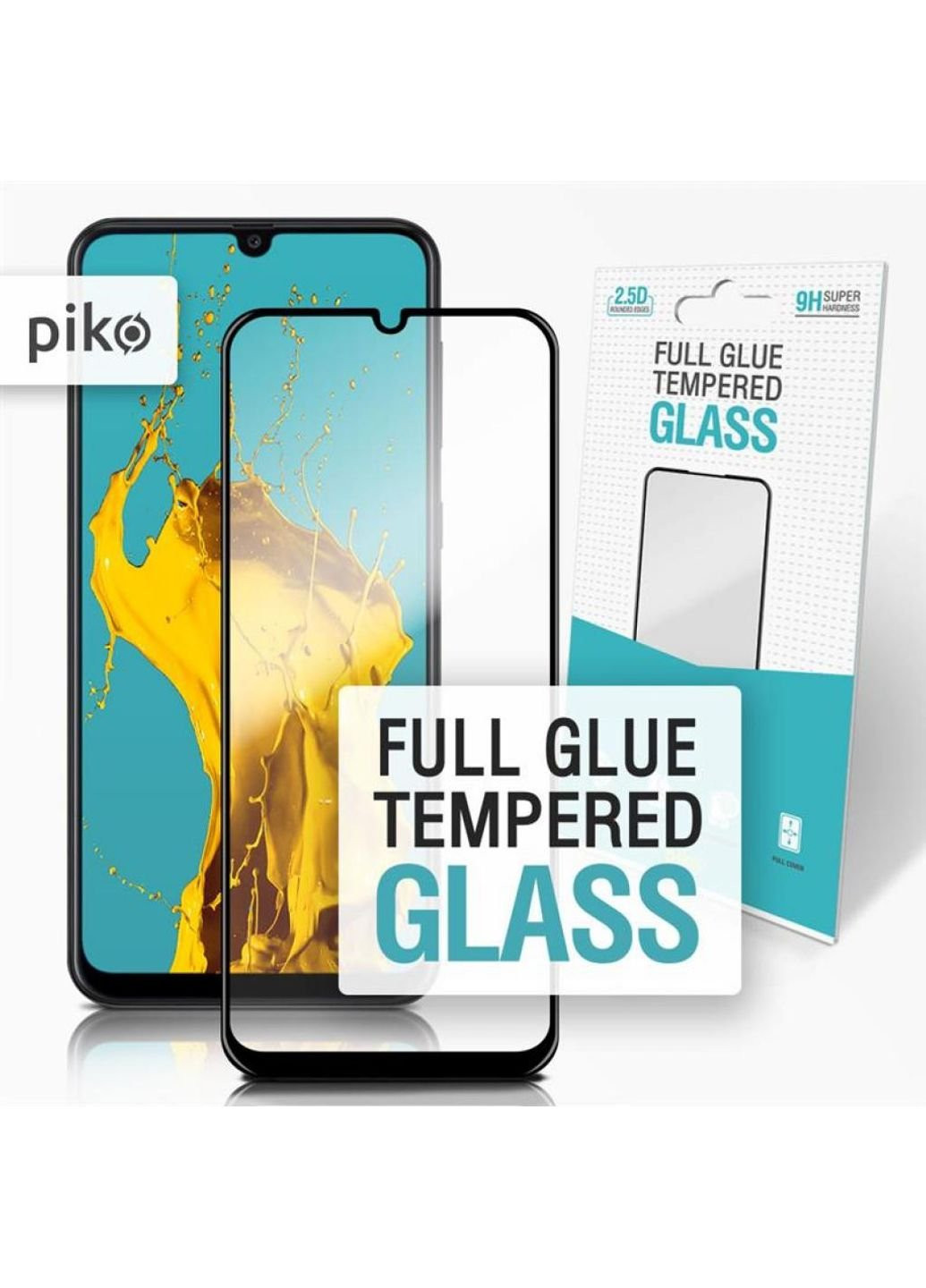 Скло захисне Full Glue для Realme 7 Pro black (1283126507229) Piko (249609393)