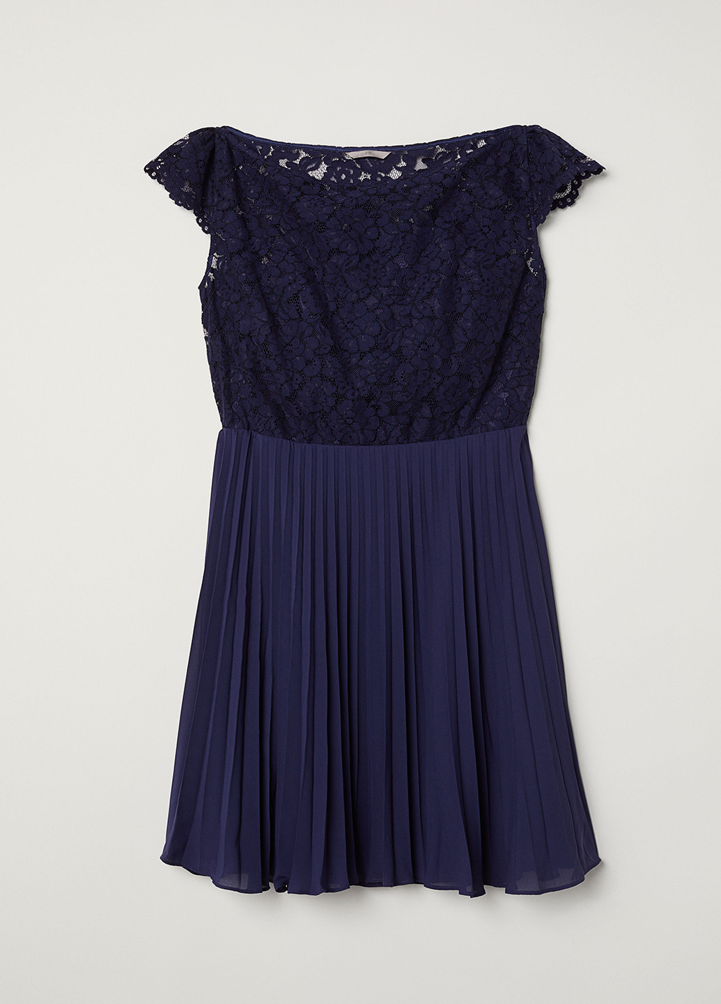 Темно-синя кежуал сукня плісована H&M однотонна