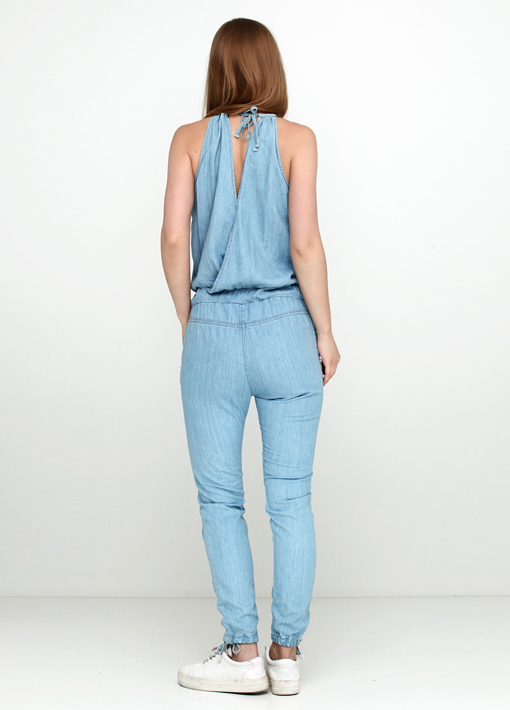 Комбинезон Pepe Jeans комбинезон-брюки однотонный голубой денил