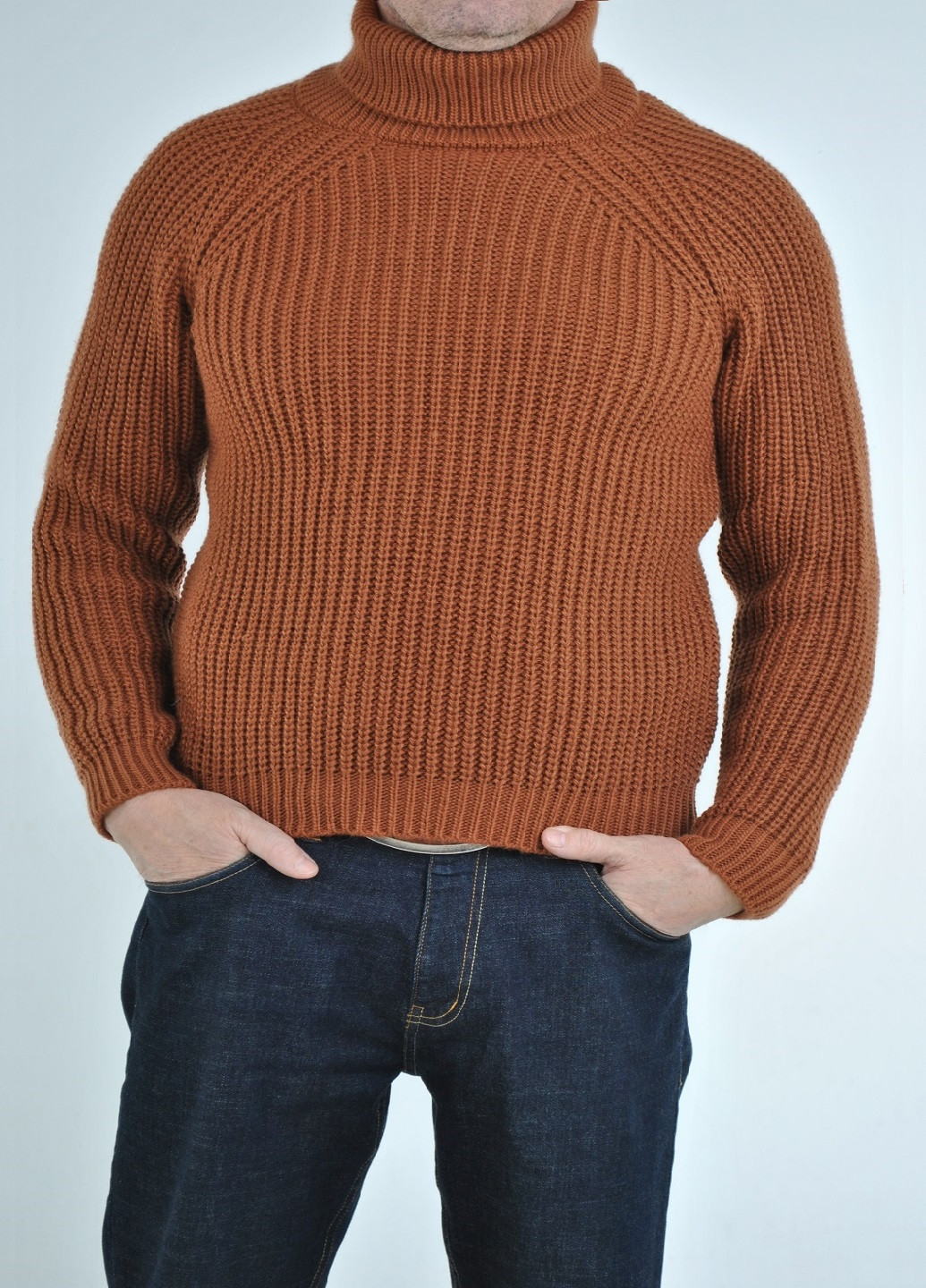 Охряной зимний свитер крупной вязки Berta Lucci