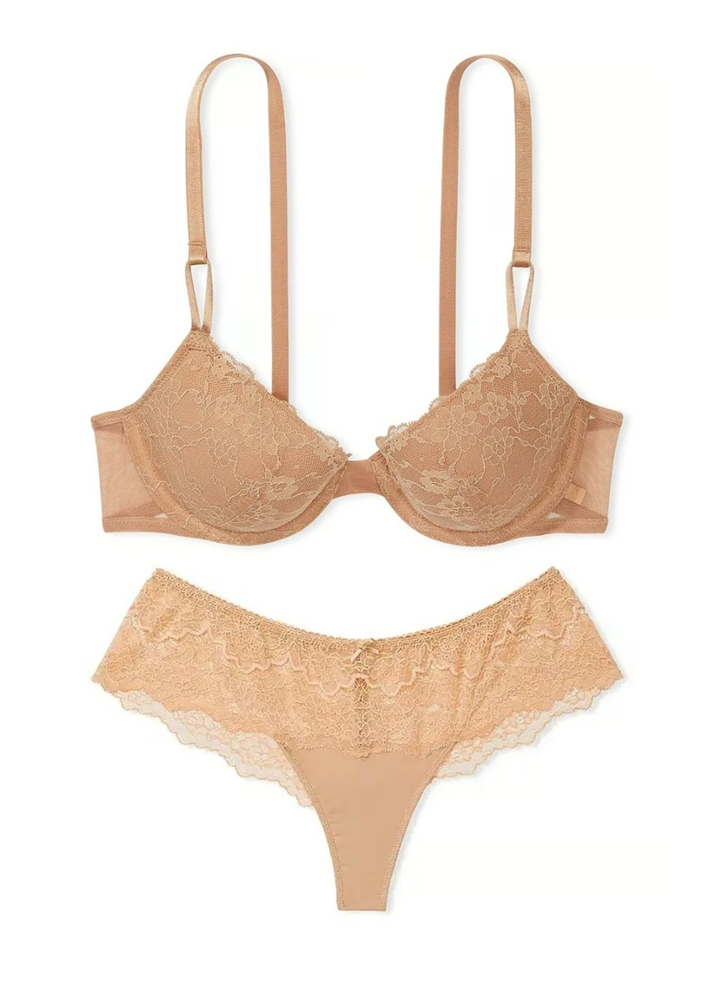 Бежевий демісезонний комплект (бюстгальтер, трусики) Victoria's Secret