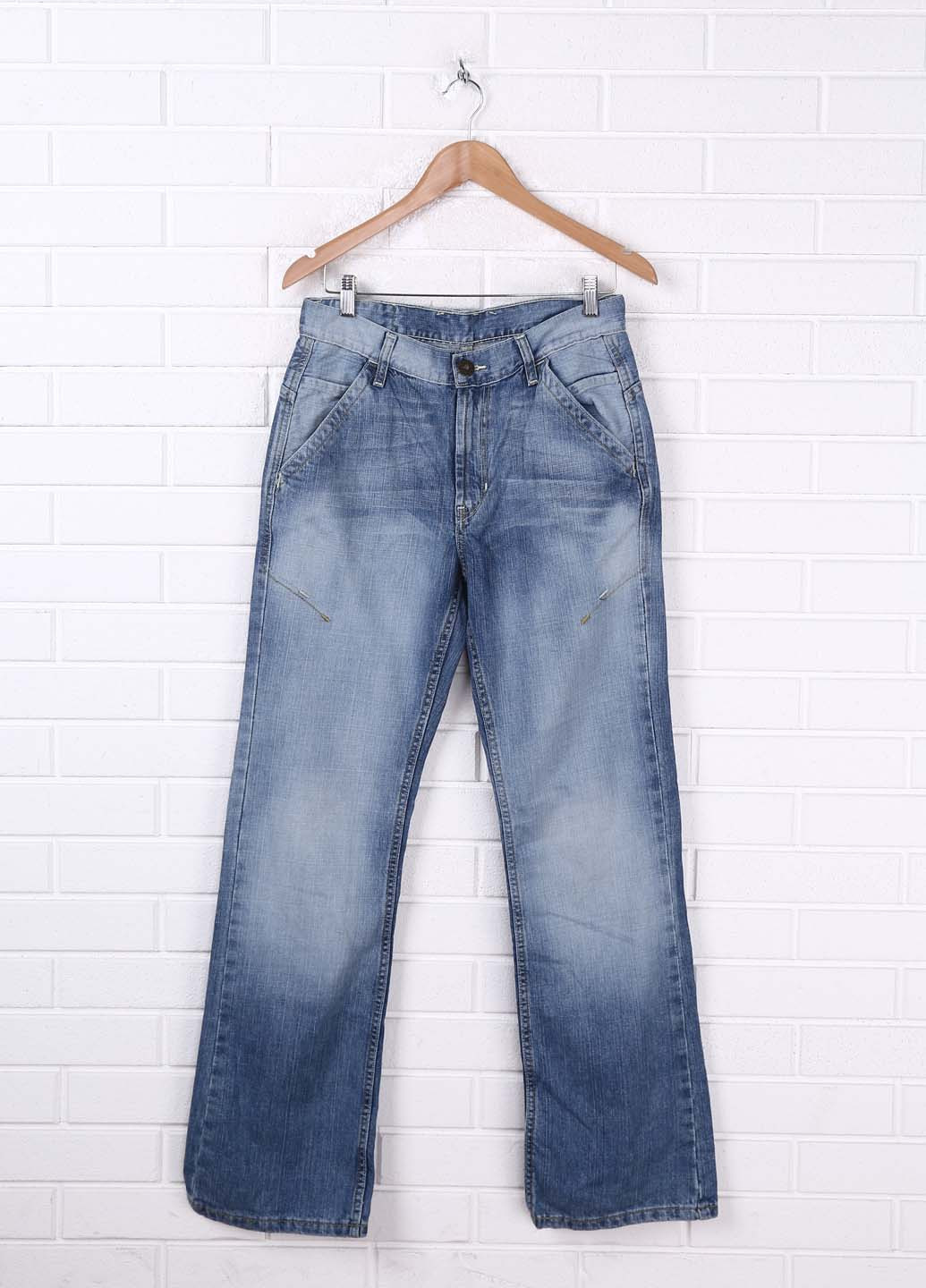 Голубые демисезонные прямые джинсы Sprider