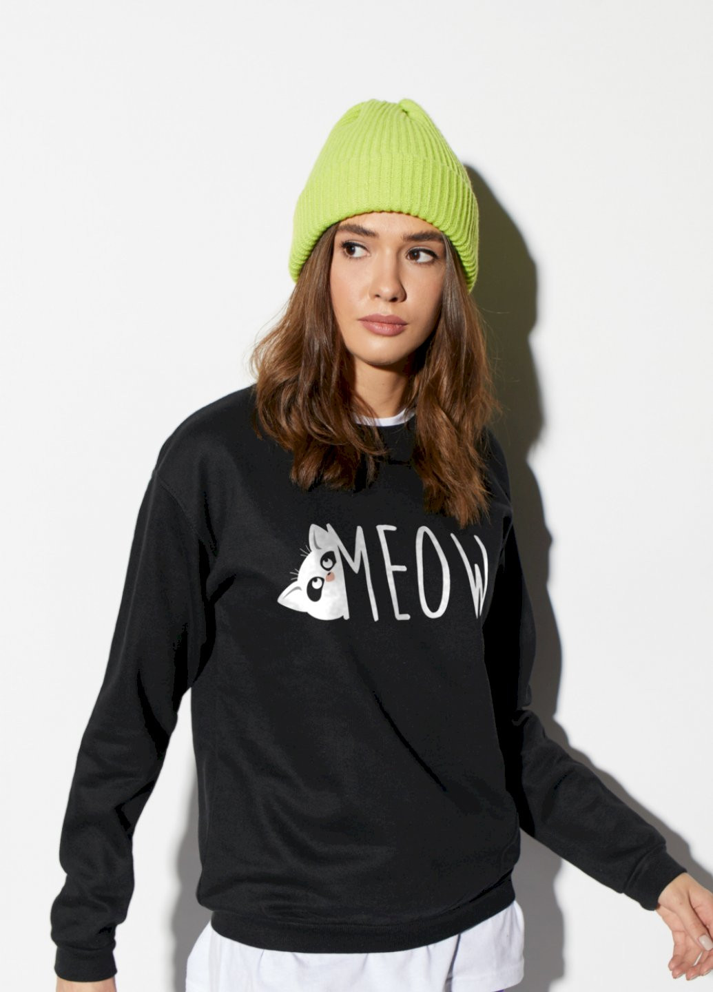 Чорний світшот basic YAPPI (201487762)