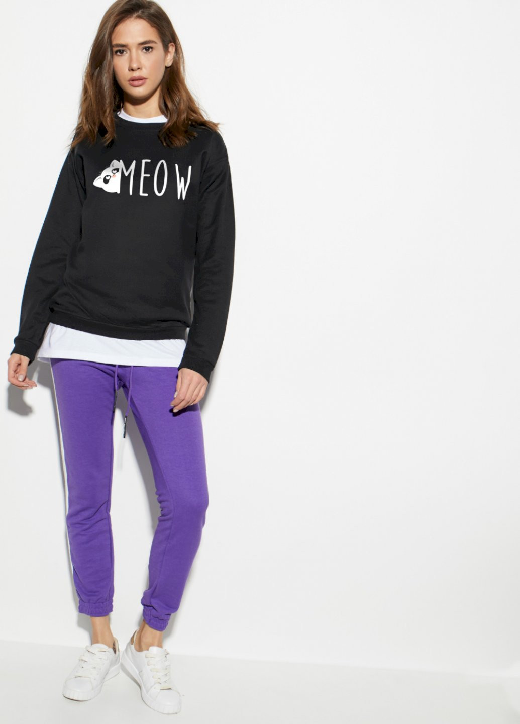 Чорний світшот basic YAPPI (201487762)