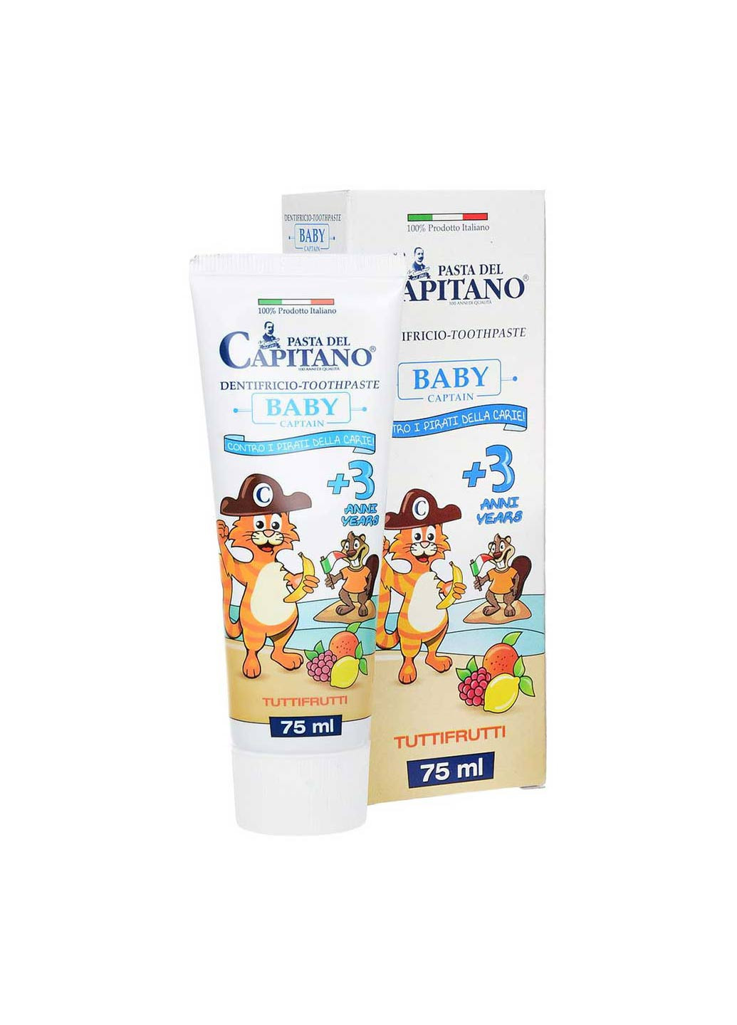 Зубна паста для дітей BABY 3+ Тутті-Фрутті Pasta del Capitano (215077968)
