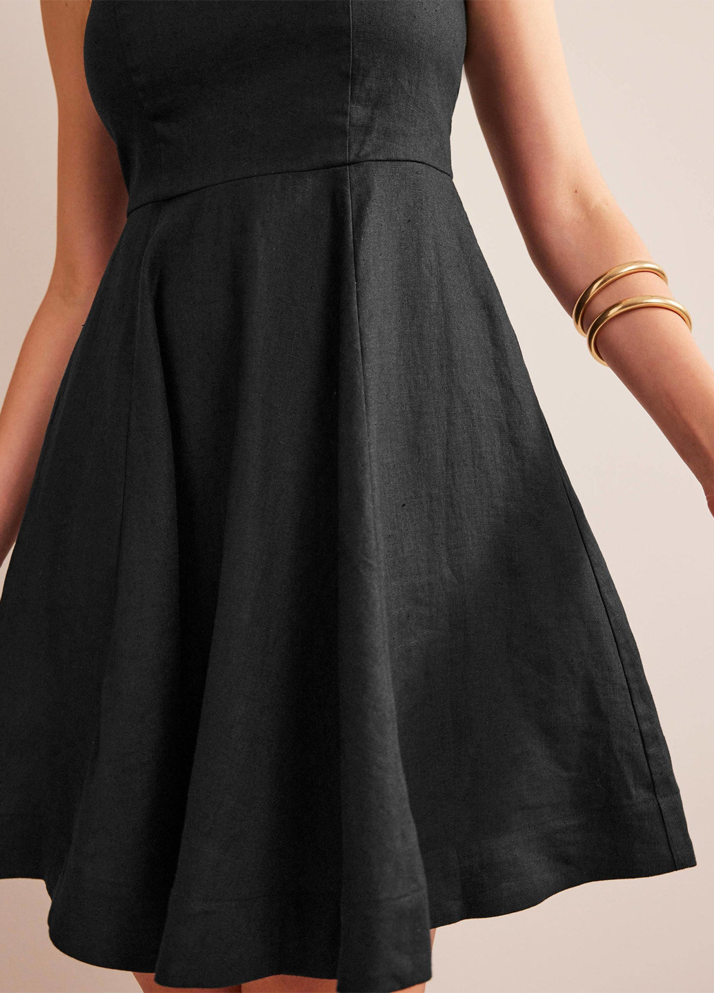 Черное кэжуал платье клеш Boden однотонное