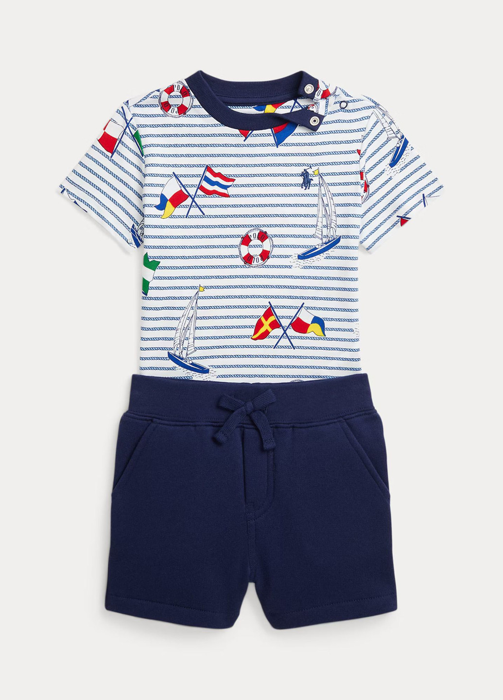 Синій літній костюм (футболка, шорти) з шортами Ralph Lauren