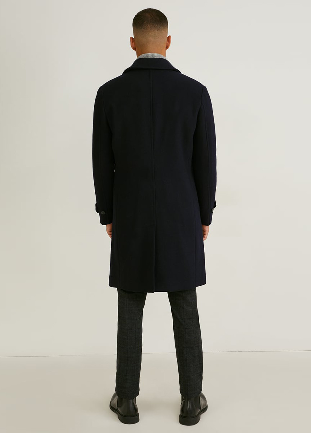 Черное демисезонное Пальто однобортное C&A