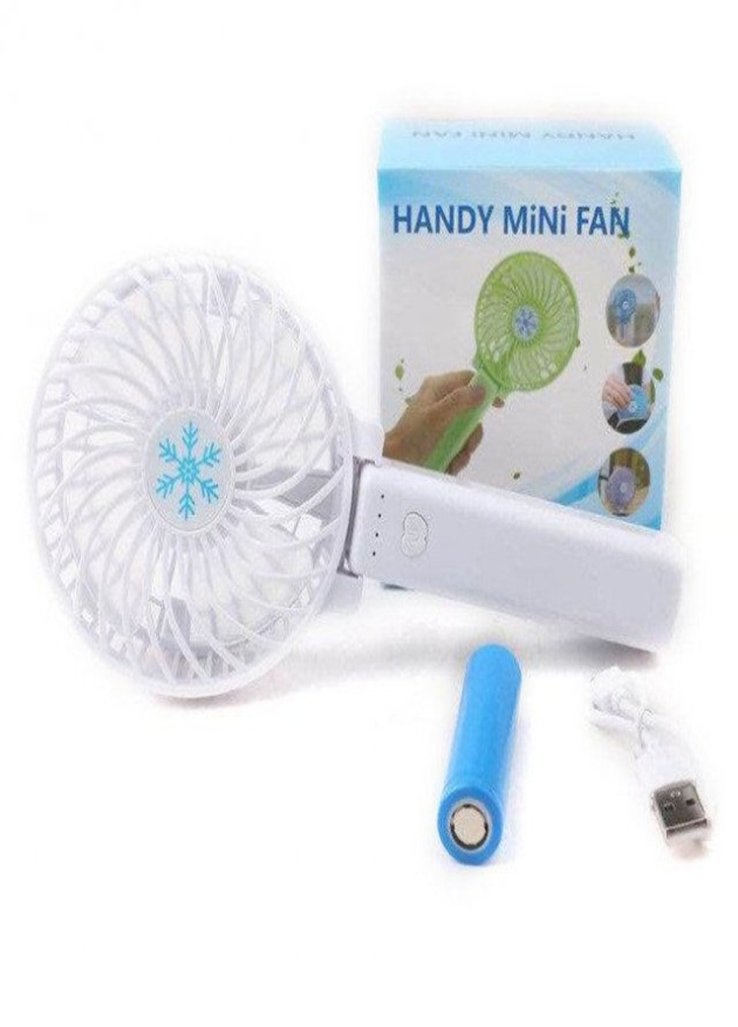 Портативный ручной вентилятор handy mini fan с аккумулятором 18650, черный со складной ручкой Art (253362749)