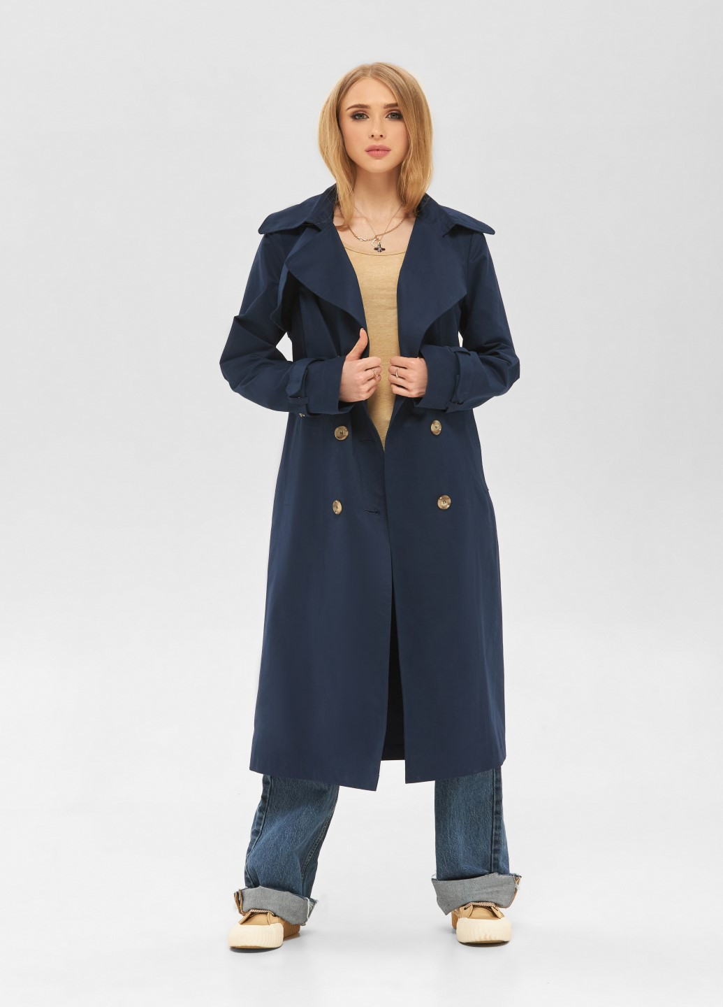 Плащ MN тренчкот на пуговицах демисезон (214910822)