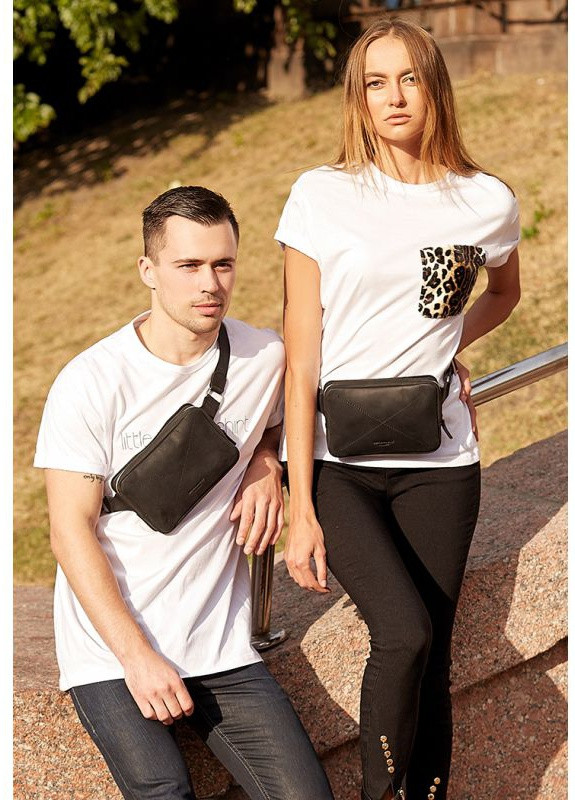 Кожаная поясная сумка Dropbag Mini черная Crazy Horse BlankNote (235752715)