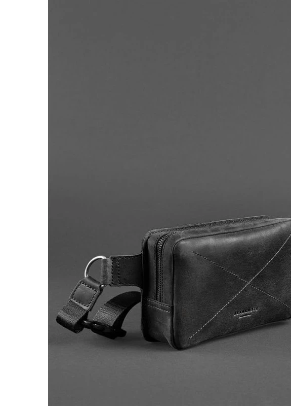 Кожаная поясная сумка Dropbag Mini черная Crazy Horse BlankNote (235752715)