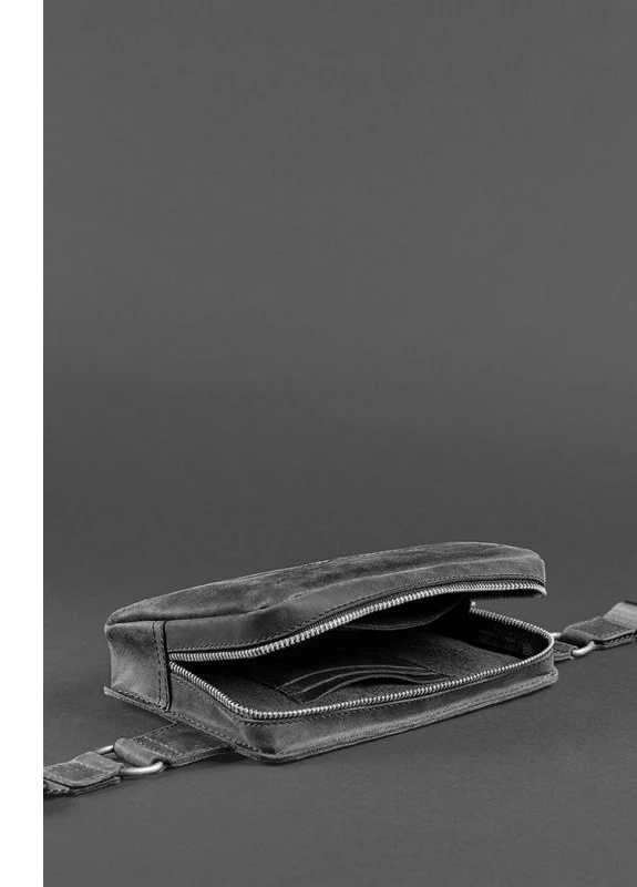 Кожаная поясная сумка Dropbag Mini черная Crazy Horse BlankNote (235752715)